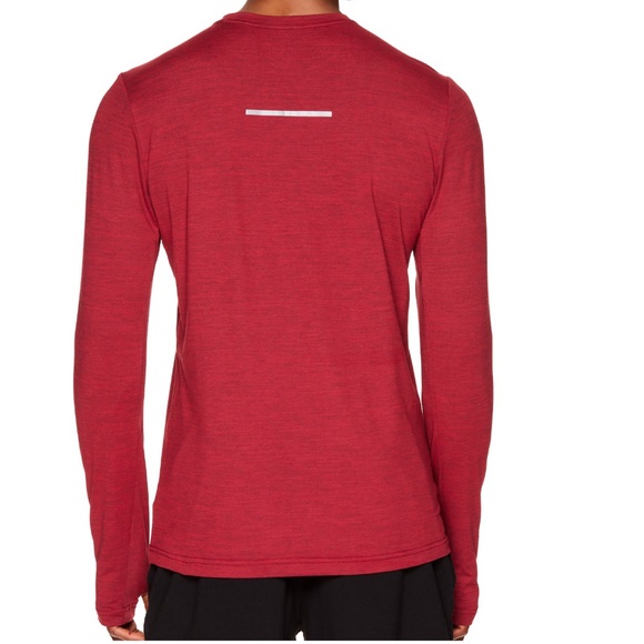 👟🏃♂️ Reebok Men’s Heathered RED long sleeve Color GARNET HEATHER - Picture 3 of 5